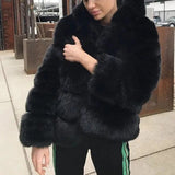 LOVEMI  Fur coat Black / XL Lovemi -  Fur fox fur hooded women's coat