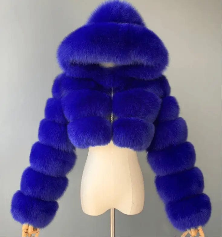 LOVEMI  Fur coat Blue / 2XL Lovemi -  New Winter Faux Fur Coat for Women