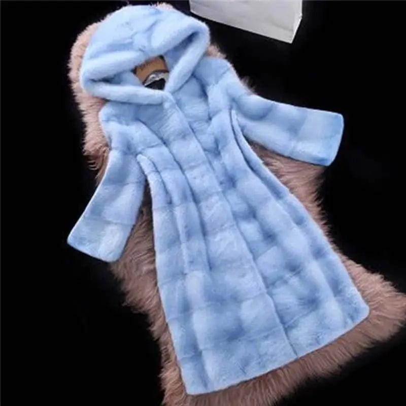 LOVEMI Fur coat Blue / 3XL Lovemi -  Mink Faux Fur Coat