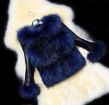 LOVEMI  Fur coat Blue / XL Lovemi -  Faux fur coat