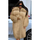 LOVEMI Fur coat Brown / 3XL Lovemi -  Women's hooded long fashionable fur coat