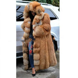 LOVEMI  Fur coat Brown / S Lovemi -  Faux Fur Coat Women Long Hooded Fur Coat