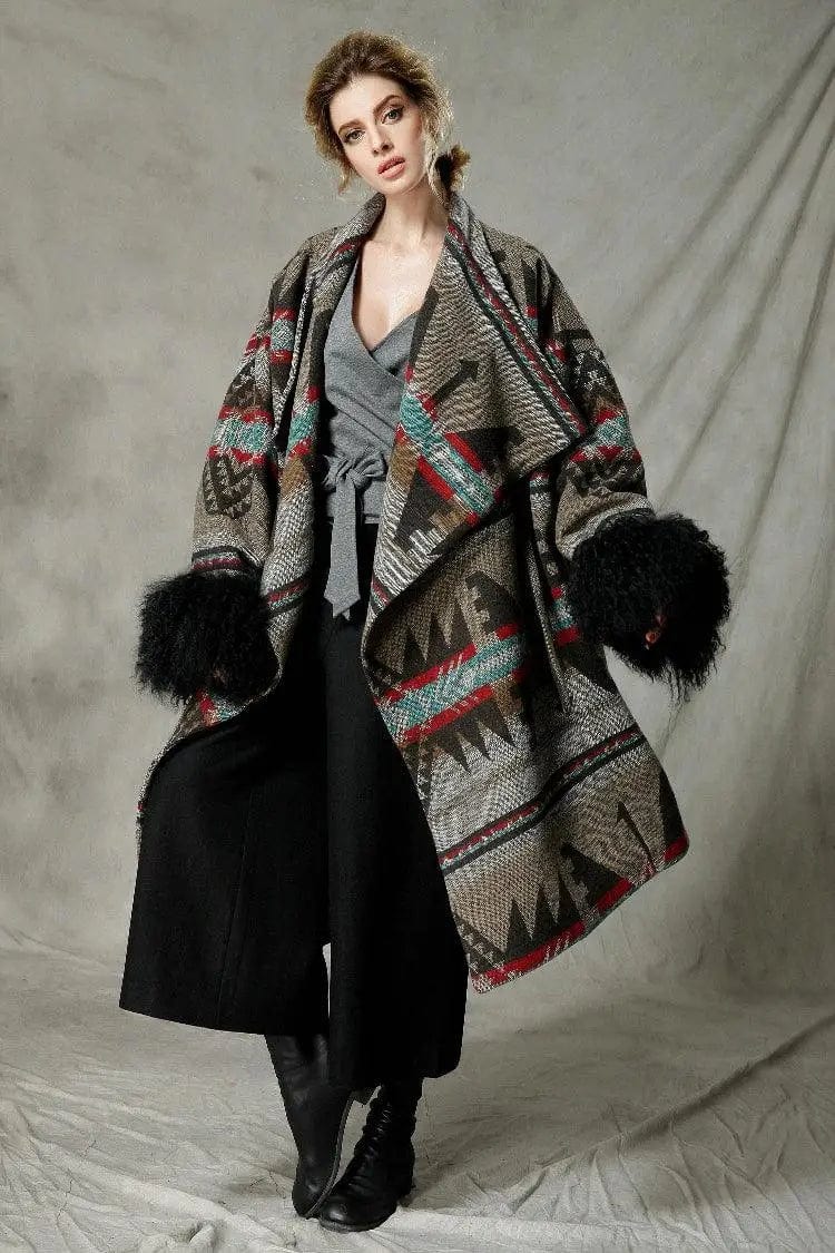 LOVEMI  Fur coat Camel Wool sleeves / M Lovemi -  Independent design women's autumn winter coat