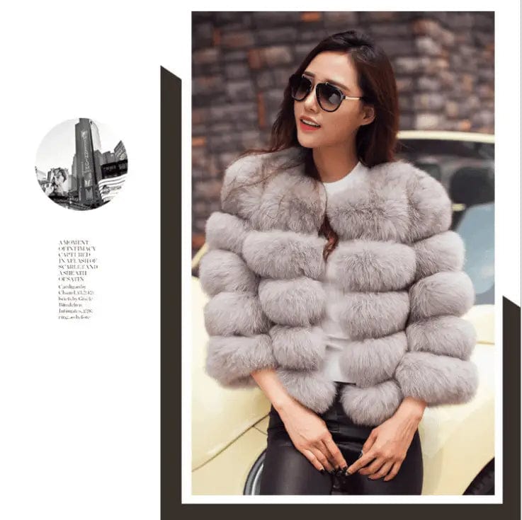 LOVEMI Fur coat Gray / 3XL Lovemi -  S-3XL Mink Coats Women Winter New Fashion FAUX Fur Coat