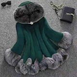 LOVEMI Fur coat Green / 10xl Lovemi -  Hooded faux mink coat