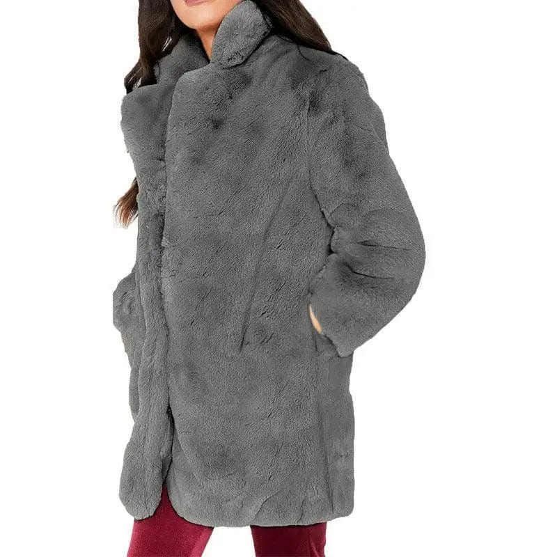 LOVEMI  Fur coat Grey / L Lovemi -  Rabbit fur faux fur coat