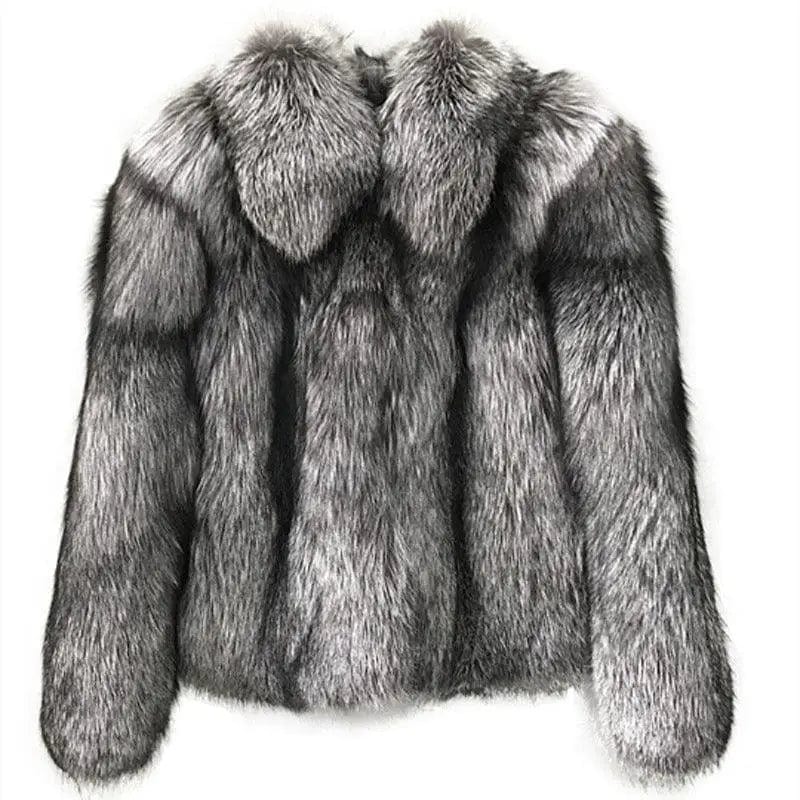 LOVEMI  Fur coat Grey / S Lovemi -  Women's Fur Coat Short Fashion Imitation Fox Autumn And
