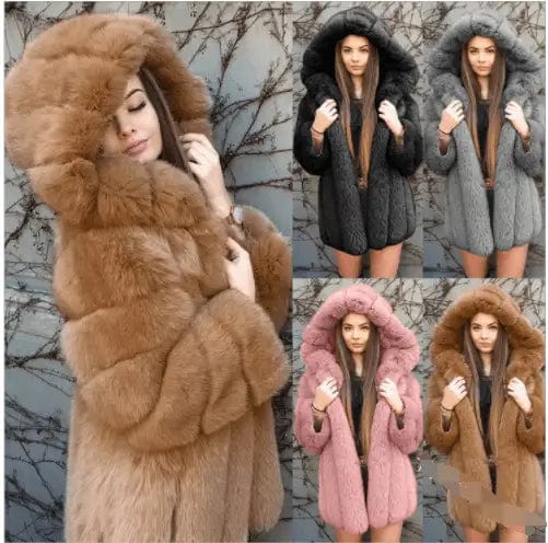 LOVEMI  Fur coat Lovemi -  Fashion Temperament Faux Fur Coat Women's Mid-length