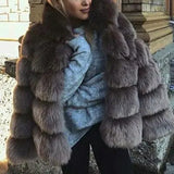 LOVEMI  Fur coat Lovemi -  Fur fox fur hooded women's coat