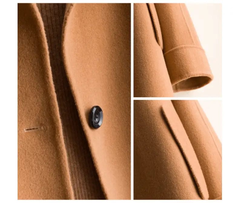 LOVEMI  Fur coat Lovemi -  Mid-length women's woolen coat trench coat