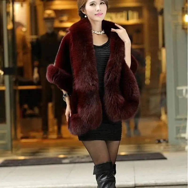 LOVEMI Fur coat Lovemi -  Warm shawl
