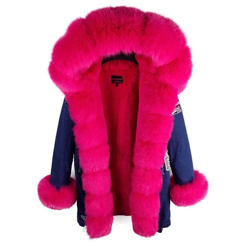 LOVEMI  Fur coat Lovemi -  Women's Fashion Embroidered Denim Cotton Jacket