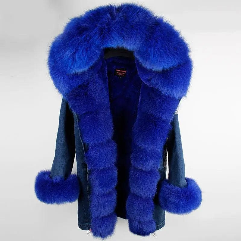 LOVEMI  Fur coat Lovemi -  Women's Fashion Embroidered Denim Cotton Jacket