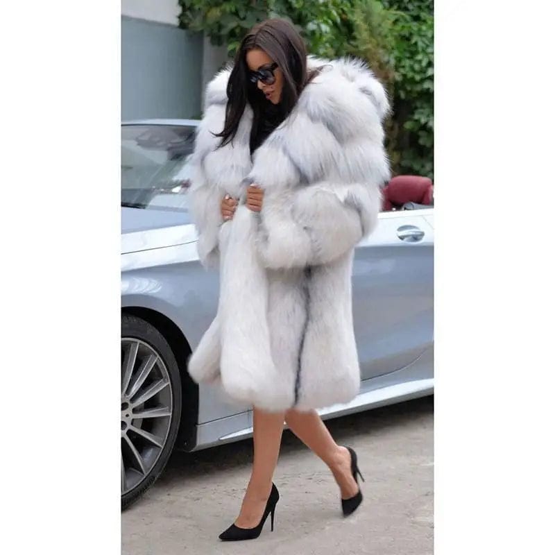LOVEMI Fur coat Lovemi -  Women's hooded long fashionable fur coat