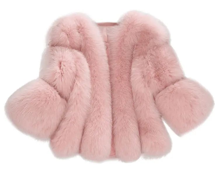 LOVEMI Fur coat Pink / 4XL Lovemi -  Fox fur short coat