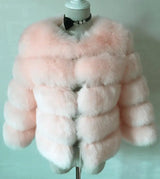 LOVEMI Fur coat Pink / L Lovemi -  fur imitation fur coat women's short long-sleeved