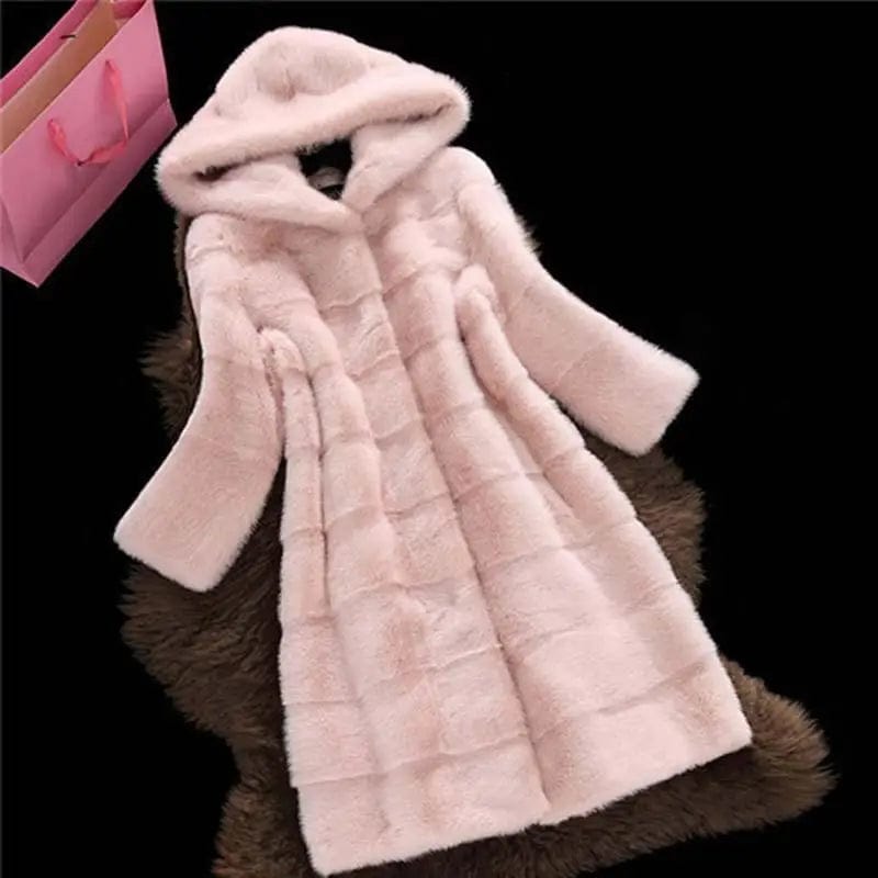 LOVEMI Fur coat Pink / XS Lovemi -  Mink Faux Fur Coat