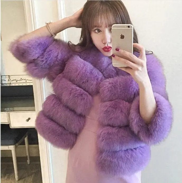 LOVEMI Fur coat Purple / S Lovemi -  S-3XL Mink Coats Women Winter New Fashion FAUX Fur Coat