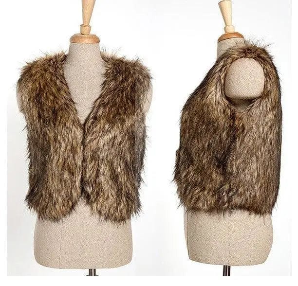 LOVEMI  Fur coat Raccooncoatcolor / S Lovemi -  Keep Warm In Autumn And WinterFaux Vest Short Fur Coat