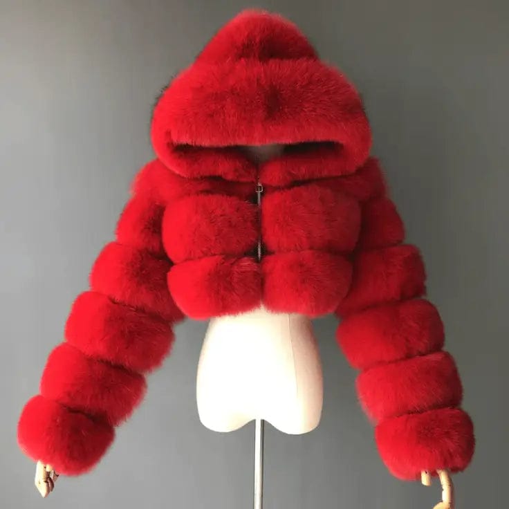 LOVEMI  Fur coat Red / S Lovemi -  New Winter Faux Fur Coat for Women