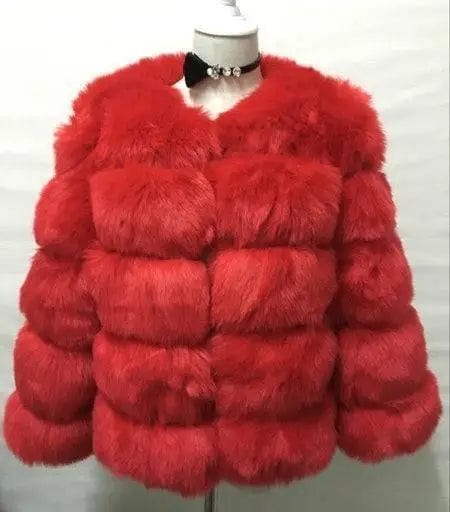 LOVEMI Fur coat Red / XL Lovemi -  S-3XL Mink Coats Women Winter New Fashion FAUX Fur Coat
