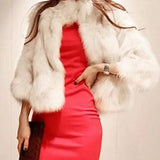 LOVEMI Fur coat White / 2XL Lovemi -  Faux Fur Jacket Fox Fur Warm Winter Stand Collar Slim Jacket