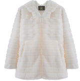 LOVEMI  Fur coat White / 2XL Lovemi -  Plush padded hooded lady mink short fur coat