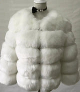 LOVEMI Fur coat white / L Lovemi -  fur imitation fur coat women's short long-sleeved