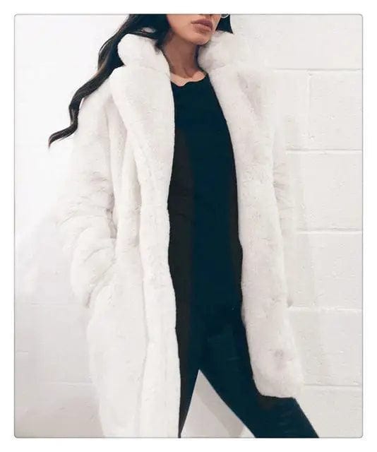 LOVEMI  Fur coat White / L Lovemi -  Rabbit fur faux fur coat