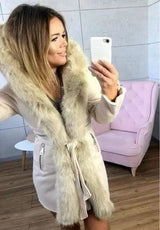 LOVEMI Fur coat White / S Lovemi -  Women's slim coat
