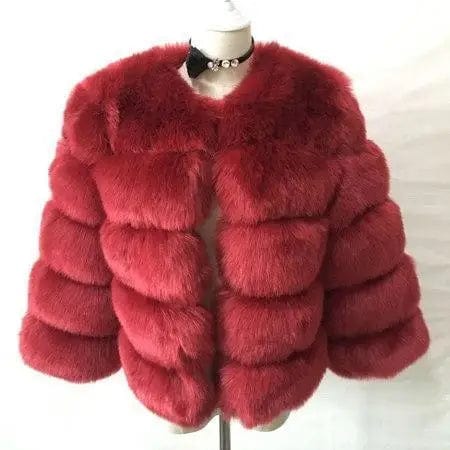 LOVEMI Fur coat Wine Red / S Lovemi -  S-3XL Mink Coats Women Winter New Fashion FAUX Fur Coat