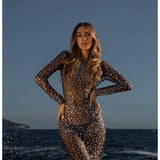 Glitter Mesh See-Through Maxi Dress - Sexy Beach Cover Up Maxi Dresses LOVEMI    
