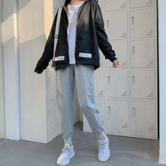 Gray Casual Pants Female Student Autumn And Winter-Grey A-3