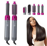 Hair Dryer Brush 5 In 1 Electric Blow Dryer Comb Hair-Pink-5