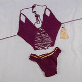 Handmade Crochet sexy bikini, Europe and America beach-Redwine-2