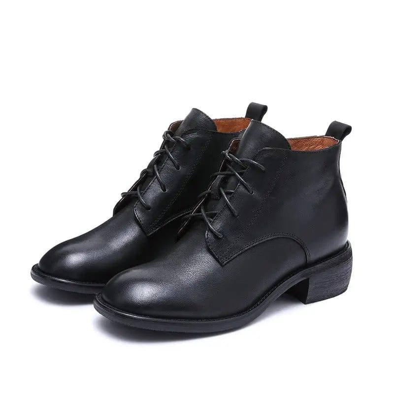 Handmade Martin Boots Women Leather-Black-6