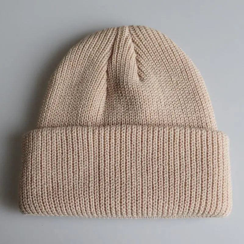 LOVEMI  Hats Beige / adjustable Lovemi -  Knitted Woolen Cap Men And Women Melon Leather Cap
