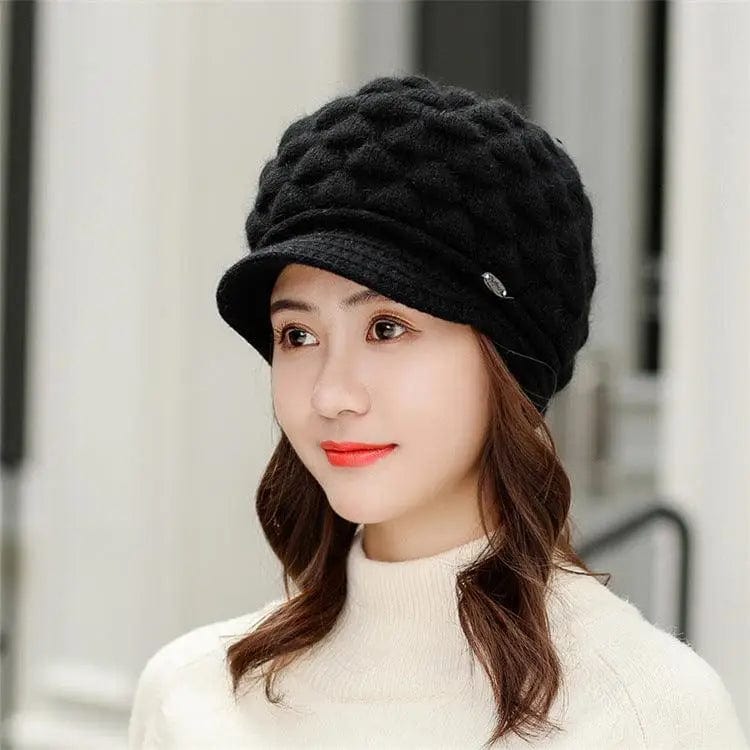 LOVEMI  Hats Black / Hat Lovemi -  Plush thick warm ear protection scarf hat