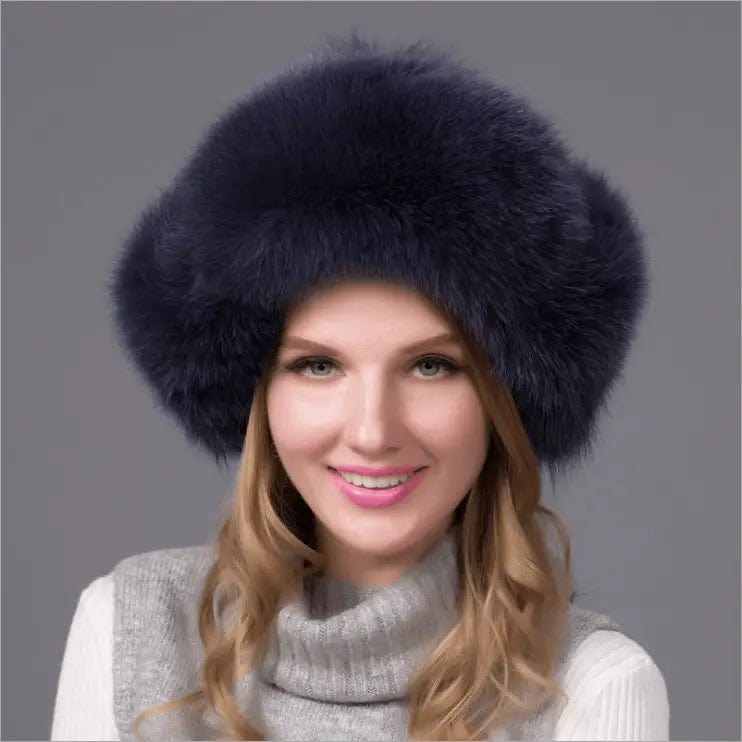 LOVEMI  Hats DarkBlue Lovemi -  Fur hat fox fur Leifeng women's hat