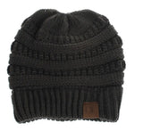 LOVEMI  Hats Darkgrey Lovemi -  High Bun Ponytail Beanie Hat Chunky Soft Stretch Cable Knit