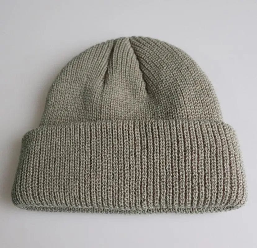 LOVEMI  Hats Grey / adjustable Lovemi -  Knitted Woolen Cap Men And Women Melon Leather Cap