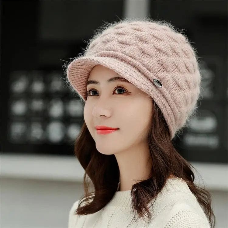 LOVEMI  Hats Lightpink / Hat Lovemi -  Plush thick warm ear protection scarf hat