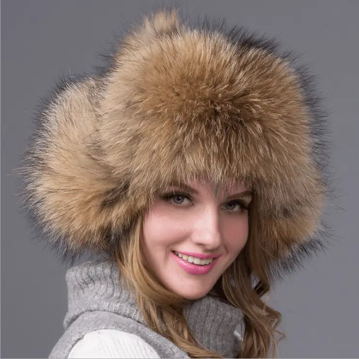 LOVEMI  Hats RacoonDog Lovemi -  Fur hat fox fur Leifeng women's hat