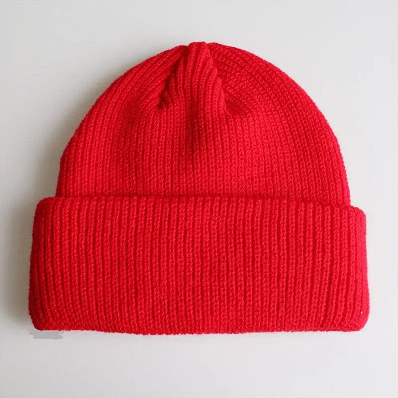 LOVEMI  Hats Red / adjustable Lovemi -  Knitted Woolen Cap Men And Women Melon Leather Cap
