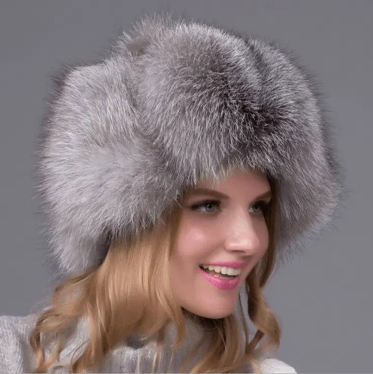 LOVEMI  Hats SilverBlue Lovemi -  Fur hat fox fur Leifeng women's hat