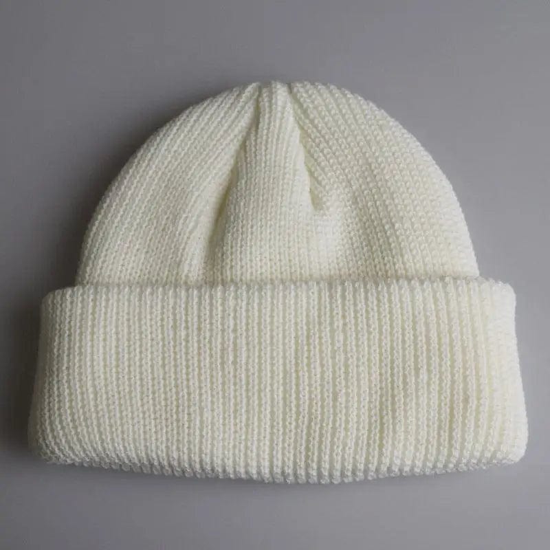 LOVEMI  Hats White / adjustable Lovemi -  Knitted Woolen Cap Men And Women Melon Leather Cap
