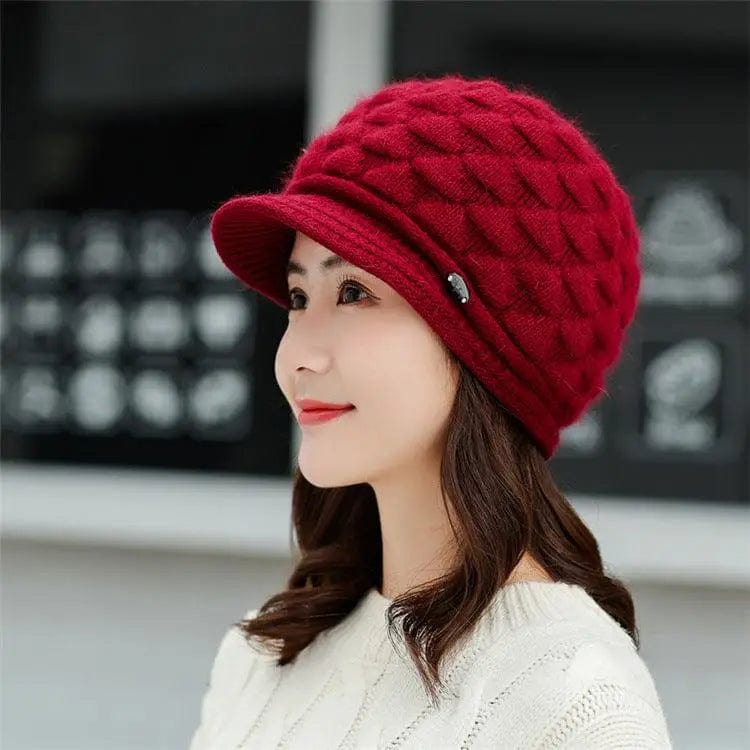 LOVEMI  Hats Winered / Hat Lovemi -  Plush thick warm ear protection scarf hat