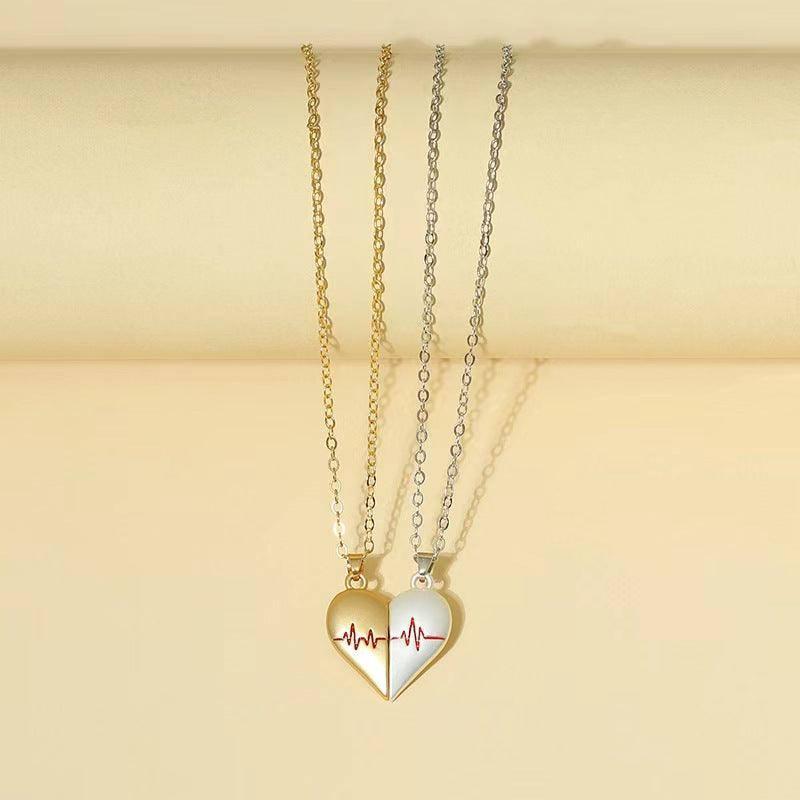 Heartbeat Pendant Necklaces in Gold & Silver-SilverGold-3