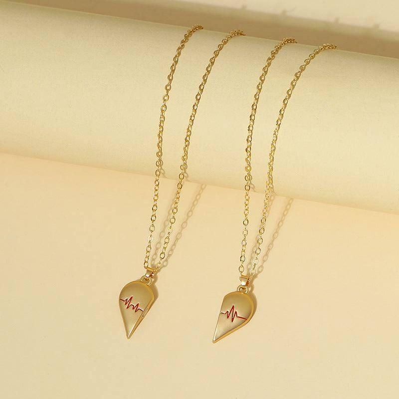 Heartbeat Pendant Necklaces in Gold & Silver-5