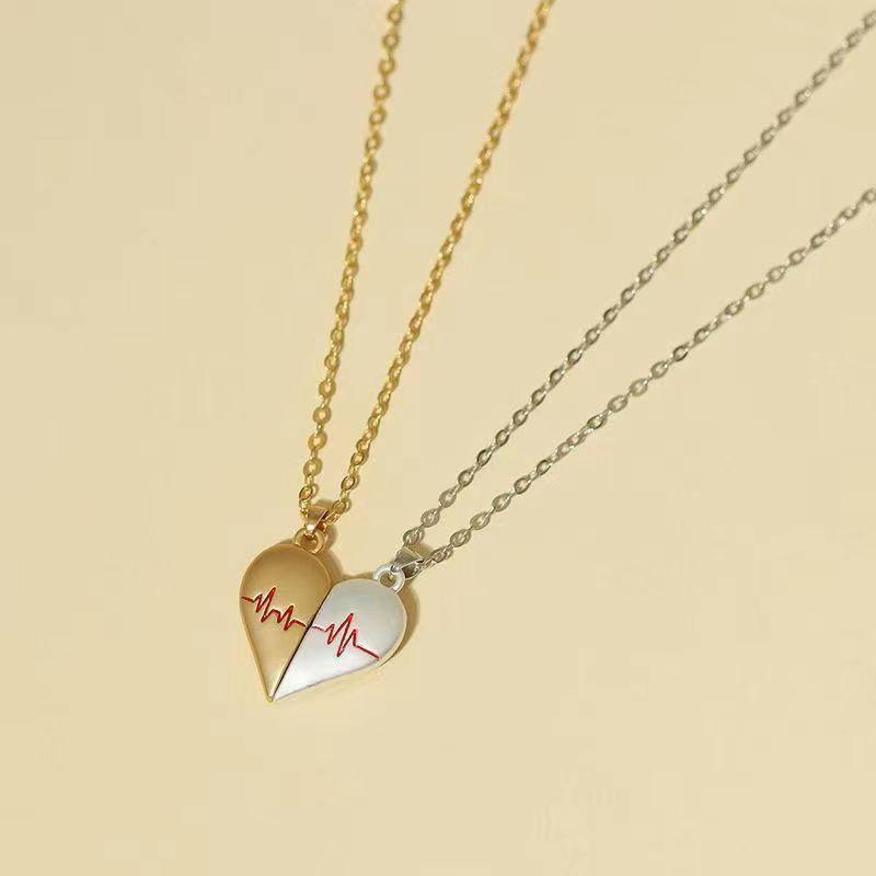 Heartbeat Pendant Necklaces in Gold & Silver-6